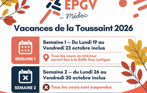 Vacances de la Toussaint 2026
