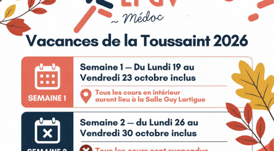 Vacances de la Toussaint 2026